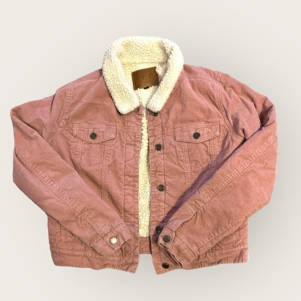 BBJ Los Angeles  pink corduroy button up jacket size Large